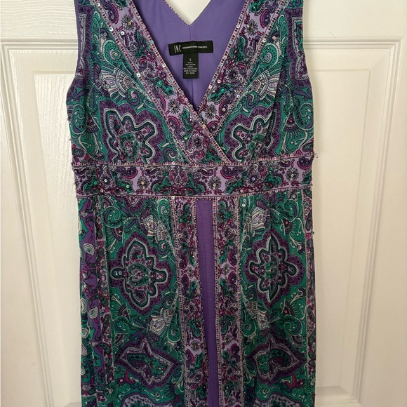 INC International Concepts Paisley Maxi Dress in Purple and Green - Picture 1 of 4